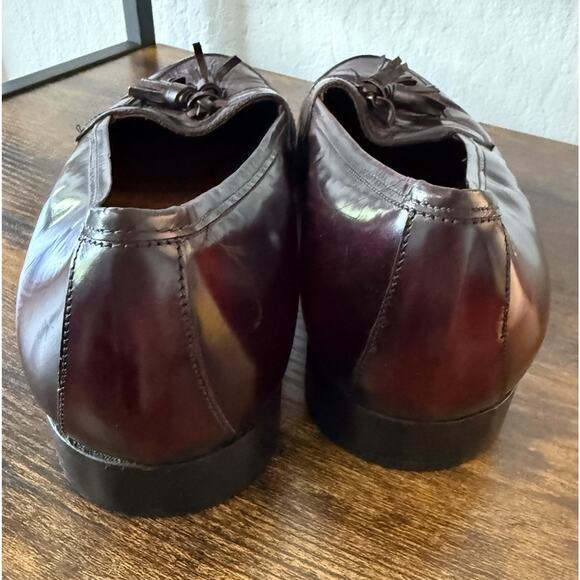 B.O.Q. Men’s 10.5 Penny Loafers Burgundy Leather Made in Italy Tassels Shoes main image 5
